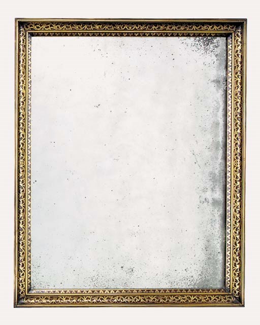 An English brass inlaid kingwood framed wall mirror, second quarter 19th century