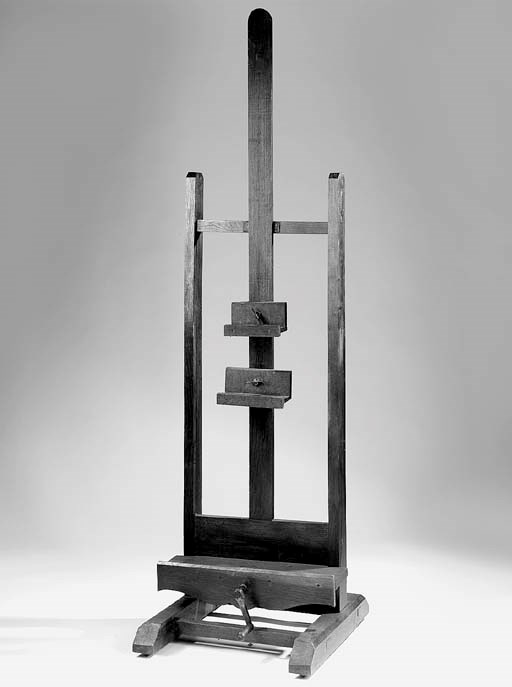 An oak 'H' frame studio easel, first half 20th century