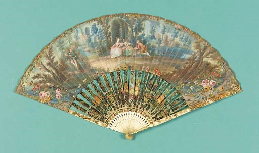 A fan with straw-work sticks