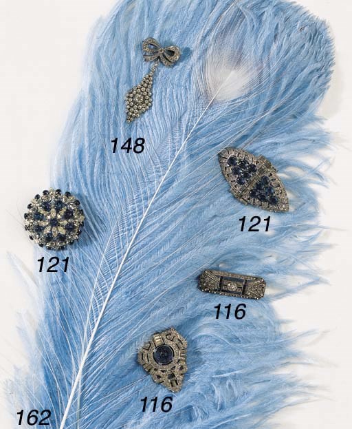 A COLLECTION OF BLUE PASTE JEWELLERY