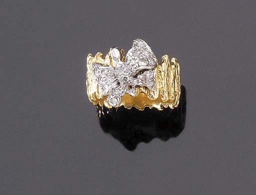 TWO VARIOUS GOLD AND DIAMOND RINGS