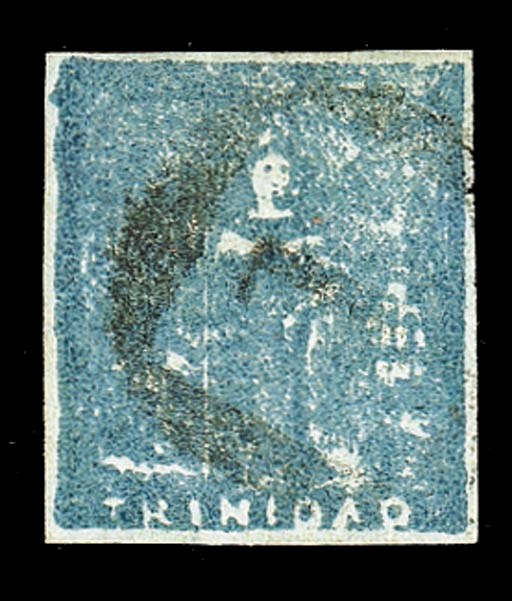 used  (1d.) slate-blue with good margins and mainly lightly cancelled "1", fine. R.P.S. Certificate (1958). Sc. 11; S.G. 18, £650. Photo