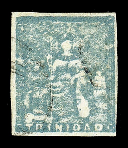 used  (1d.) slate-blue, a pale shade with mainly good margins and lightly cancelled; thin spot at upper right not affecting very fine appearance. R.P.S. Certificate (1958). Sc. 11; S.G. 18, £650. Photo