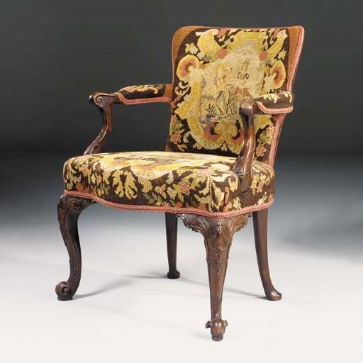 A MAHOGANY ARMCHAIR