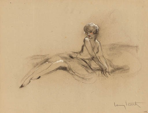 A CHARCOAL DRAWING BY LOUIS ICART