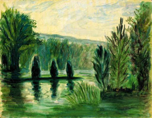AN OIL AND WATERCOLOUR BY FANNY ICART