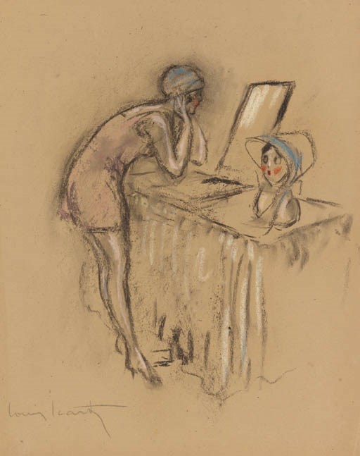 TWO CHARCOAL DRAWINGS BY LOUIS ICART