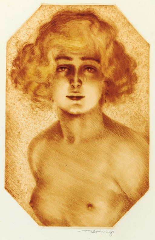A Max Brüning drypoint and etching