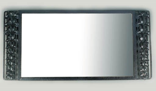 A French wrought-iron wall mirror