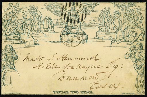 cover a209, a very late usage addressed to Dunmow, cancelled by fine light strike of a London E.C. duplex dated 2 March 1863, the reverse with Chelmsford transit c.d.s. of the same date; a few traces of soiling, otherwise fine. Photo