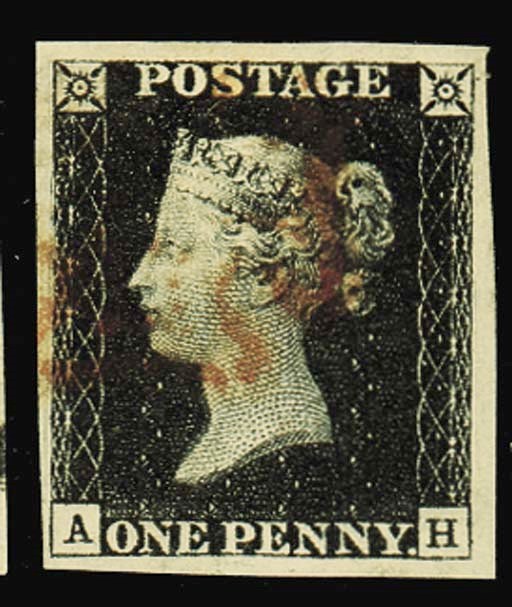 used  AH, good to very large margins, neat, light strike of the red Cross; fine and most appealing. Photo