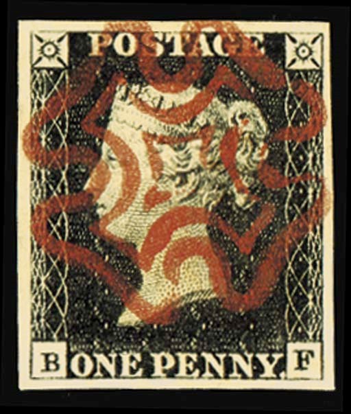 used  BF, good to large margins, beautifully cancelled by virtually complete strike of the red Cross; fine and extremely attractive. Photo