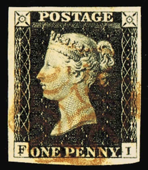 used  FI, double letter F, good to very large margins, neatly cancelled in red; fine and most attractive. Photo