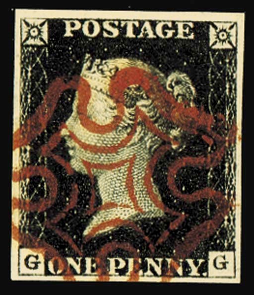 used  GG, small to large margins, beautifully cancelled by almost complete strike of the red Cross; fine and of stunning appearance. Photo