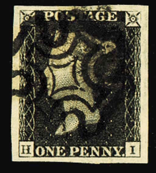 used  HI, very large margins, beautifully cancelled by almost complete strike of the black Cross; fine and of stunning appearance. Photo