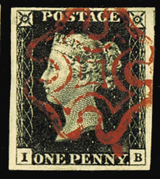 used  IB, non-coincident re-entry, good to enormous margins, beautifully cancelled by almost complete strike of the red Cross; two tiny thin spots but not detracting from the wonderful appearance. Photo