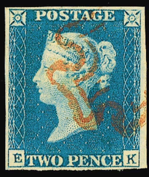 used  EK, double letter K, close to large margins, neatly cancelled; fine and attractive. Photo