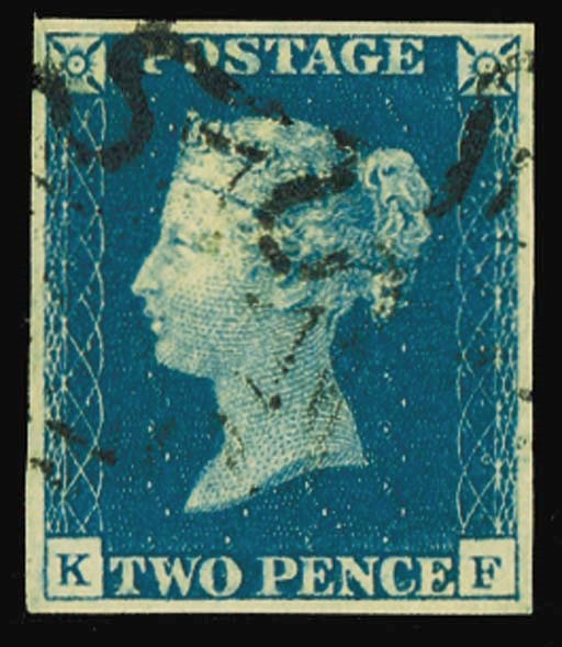 used  KF, a fine deep shade, large margins, very lightly cancelled in black; fine and most attractive. Photo