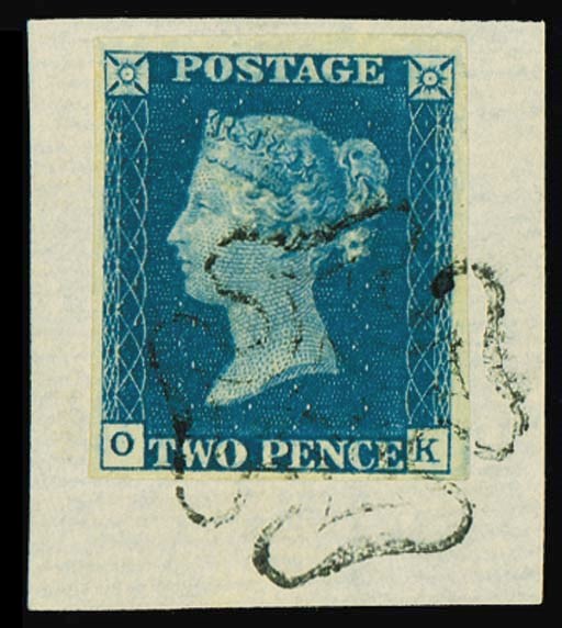 on piece  OK, a fine deep shade, good to very large margins, on small piece neatly tied by light strike of the black Cross; fine and extremely attractive. Exhibition quality. Photo