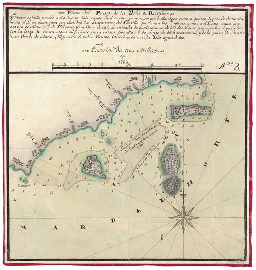 HONDURAS -- Plano del Puerto de la Isla de Roatan, 1792