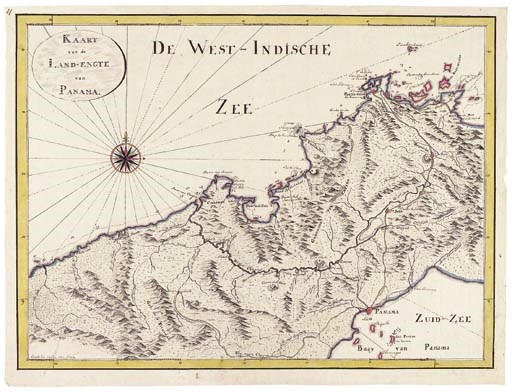 PANAMA - AFTER ISAAK TIRION (d.1769) Kaart van de Land-engte van Panama, [late 18th-century]
