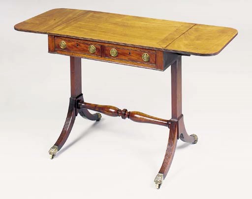 A REGENCY MAHOGANY SMALL SOFA TABLE