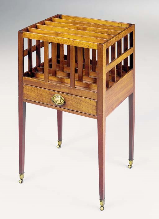 A GEORGE III MAHOGANY CANTERBURY