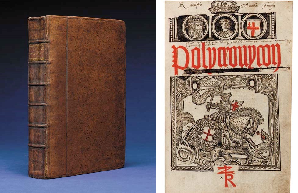 HIGDEN, Ranulphus (d. 1364). Polycronycon. Translated from Latin into English, with additions, by John de Trevisa (1326-1412), edited by William Caxton (d. 1491). Southwark: Peter Treveris at ye expences of John Reynes, 16th May 1527.