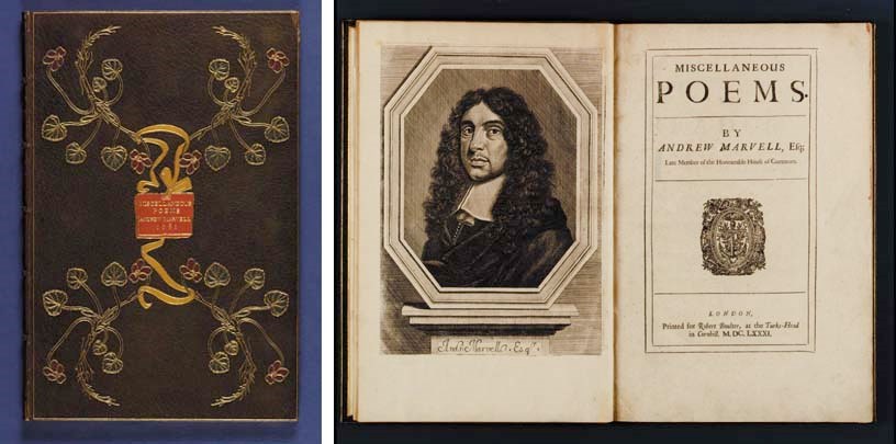 MARVELL, Andrew (1621-1678). Miscellaneous Poems. London: Robert Boulter, 1681.