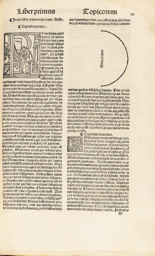 ARISTOTLE (384-322 B.C.) [Opera latina.] Commentaries by Averroes and Leonardus Aretinus. Venice: [Joannes and Gregorius de Gregoriis, de Forlivio] for Octavianus Scotus, 26th April 1496.