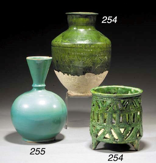 A Safavid turquoise glazed vase
Circa 1700
