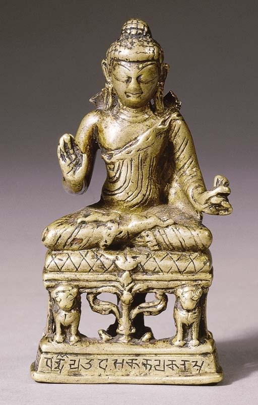 a kashmir bronze figure of buddha shyakyamuni