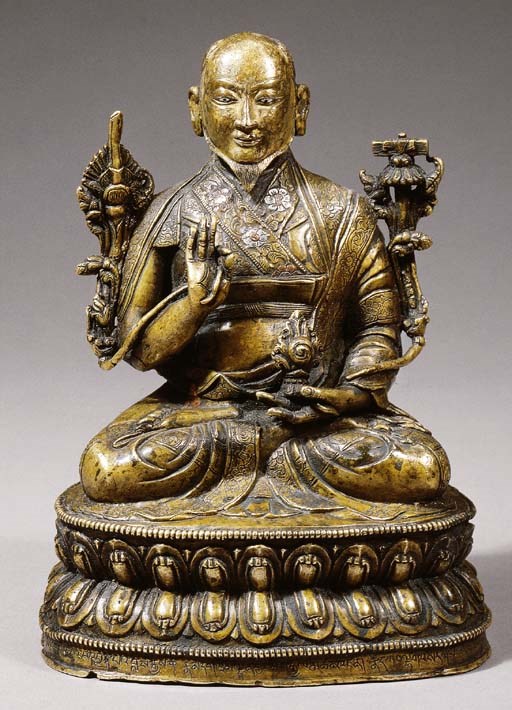 a rare tibetan bronze figure of a 'phags.pa.blo.gros.rgyal.mtshan