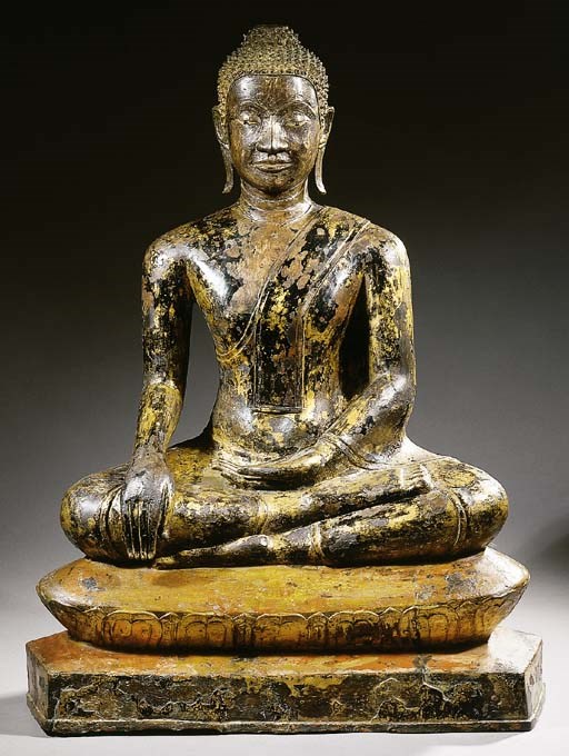 a thai, ayutthaya style, bronze figure of buddha shakyamuni