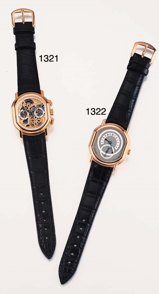 DANIEL ROTH. AN 18K GOLD RETROGRADE WRISTWATCH
