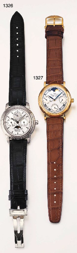 IWC. AN 18K GOLD SELF-WINDING PERPETUAL CALENDAR WRISTWATCH WITH SWEEP CENTRE SECONDS AND PHASES OF THE MOON