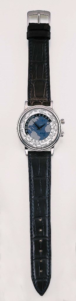 ANDERSEN. A LIMITED EDITION PLATINUM AND ENAMEL SELF-WINDING WORLD TIME WRISTWATCH