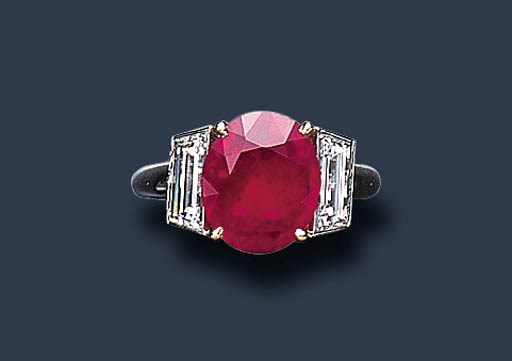 A RUBY AND DIAMOND RING