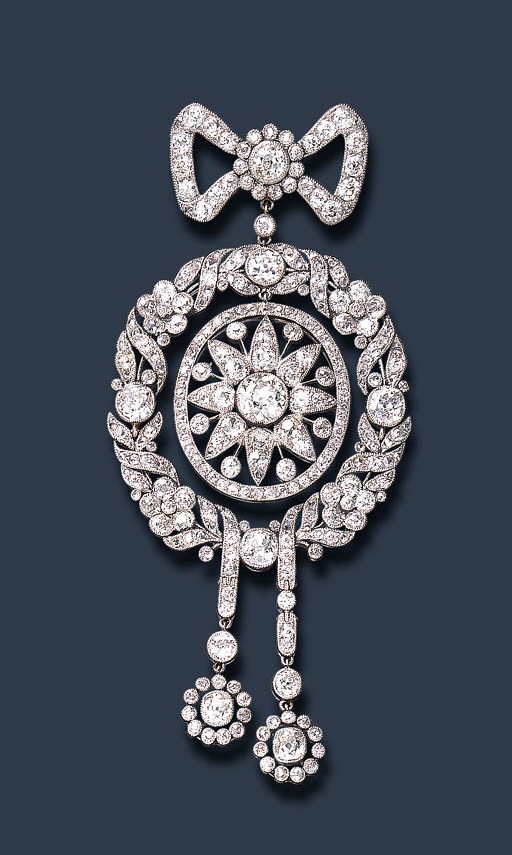 AN EXQUISITE BELLE EPOQUE DIAMOND BROOCH, BY CARTIER