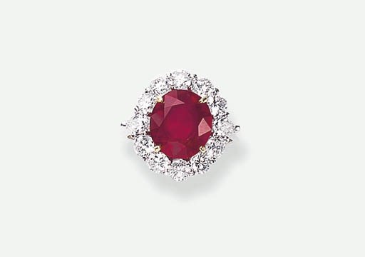 A RUBY AND DIAMOND RING