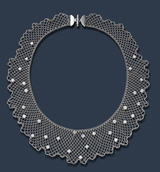 A PLATINUM AND DIAMOND CHOKER
