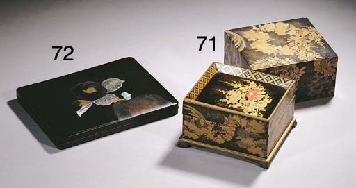 A rectangular lacquer box and cover