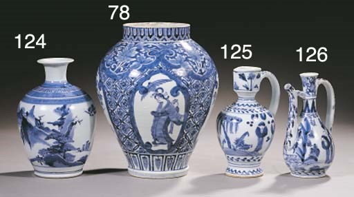 An Arita blue and white baluster jar