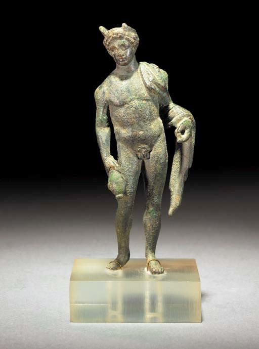 A ROMAN BRONZE FIGURE OF MERCURY