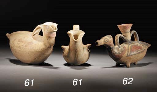 TWO CYPRIOT BICHROME WARE BIRD ASKOI
