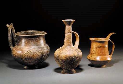 THREE CYPRIOT BASE RING WARE VESSELS