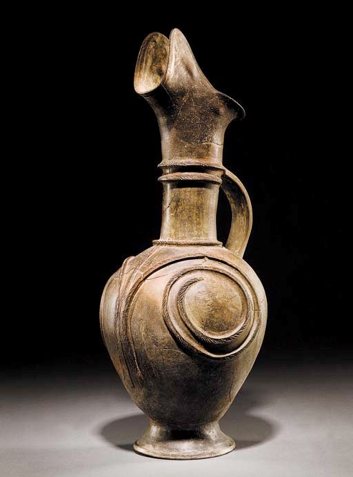 A LARGE CYPRIOT BASE RING WARE JUG