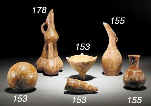 THREE CYPRIOT PHILIA RED POLISHED WARE VESSELS
