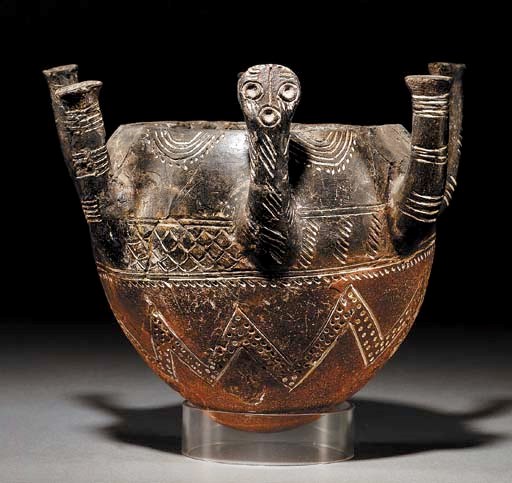 A CYPRIOT BLACK-TOPPED RED POLISHED WARE TULIP BOWL