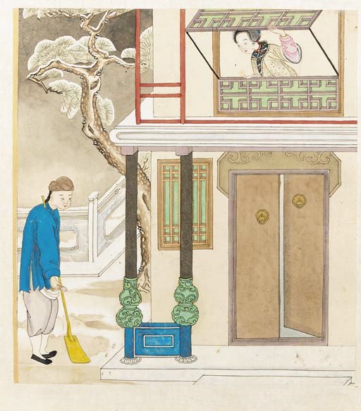 Four erotic subject paintings from a series
19th century